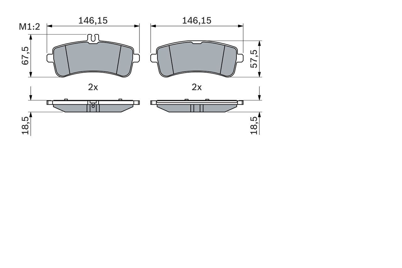 Brake Pad Set, disc brake - 0 986 494 764 BOSCH