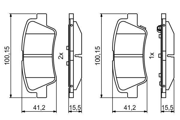 Brake Pad Set, disc brake - 0 986 494 768 BOSCH