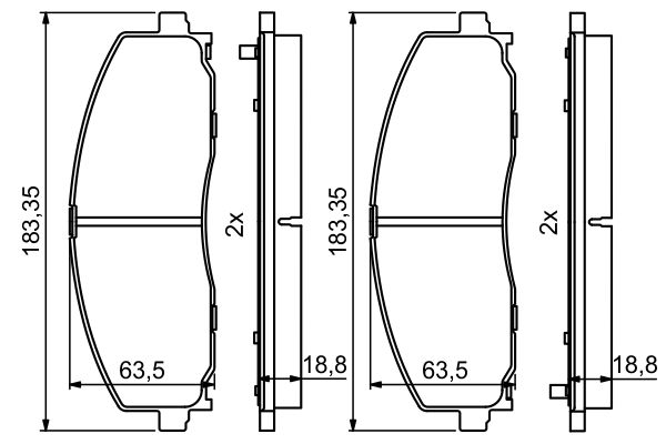 Brake Pad Set, disc brake - 0 986 494 769 BOSCH