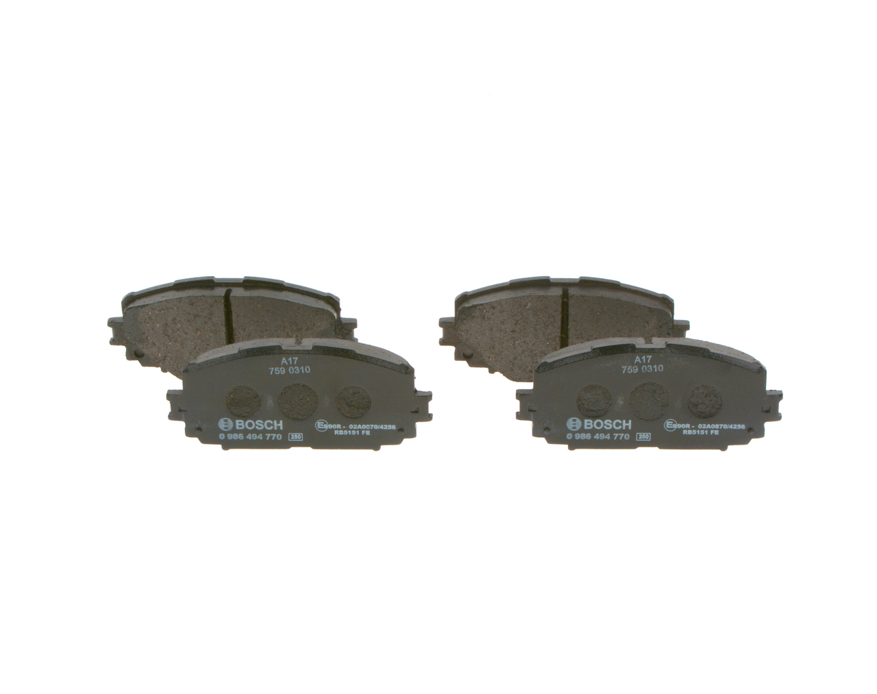 Brake Pad Set, disc brake - 0 986 494 770 BOSCH