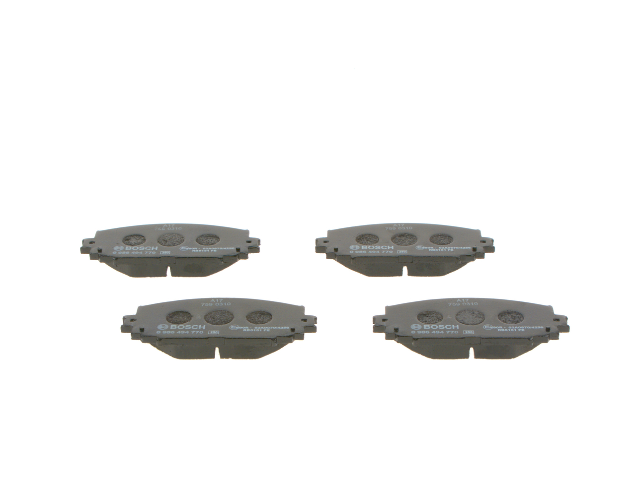 Brake Pad Set, disc brake - 0 986 494 770 BOSCH