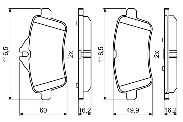 Brake Pad Set, disc brake - 0 986 494 771 BOSCH