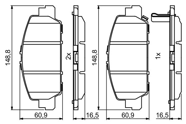 Brake Pad Set, disc brake - 0 986 494 773 BOSCH