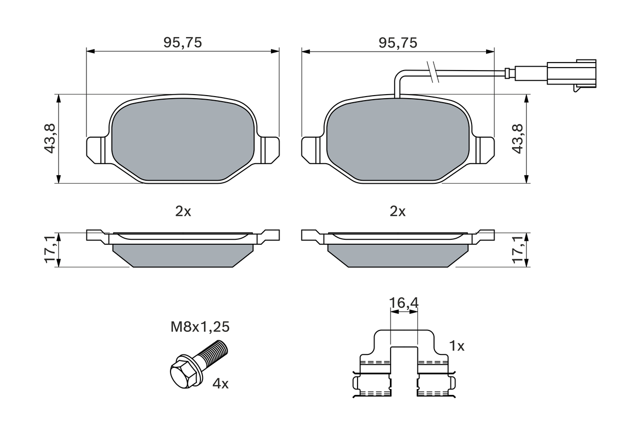 Brake Pad Set, disc brake - 0 986 494 776 BOSCH