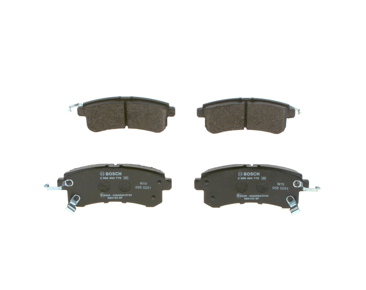 Brake Pad Set, disc brake - 0 986 494 778 BOSCH