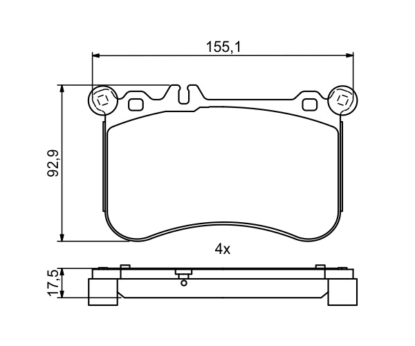 Brake Pad Set, disc brake - 0 986 494 780 BOSCH