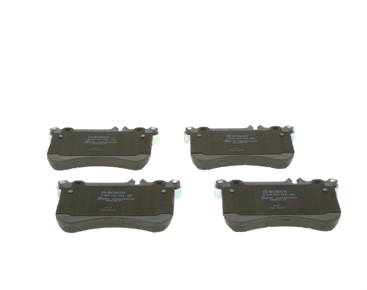 Brake Pad Set, disc brake - 0 986 494 780 BOSCH