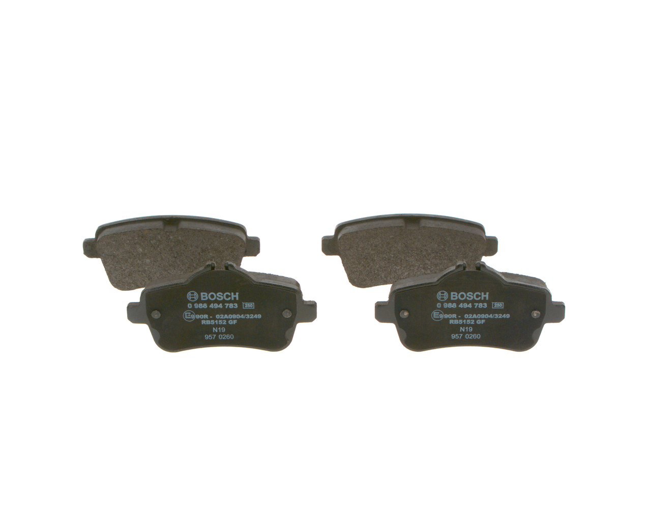 Brake Pad Set, disc brake - 0 986 494 783 BOSCH
