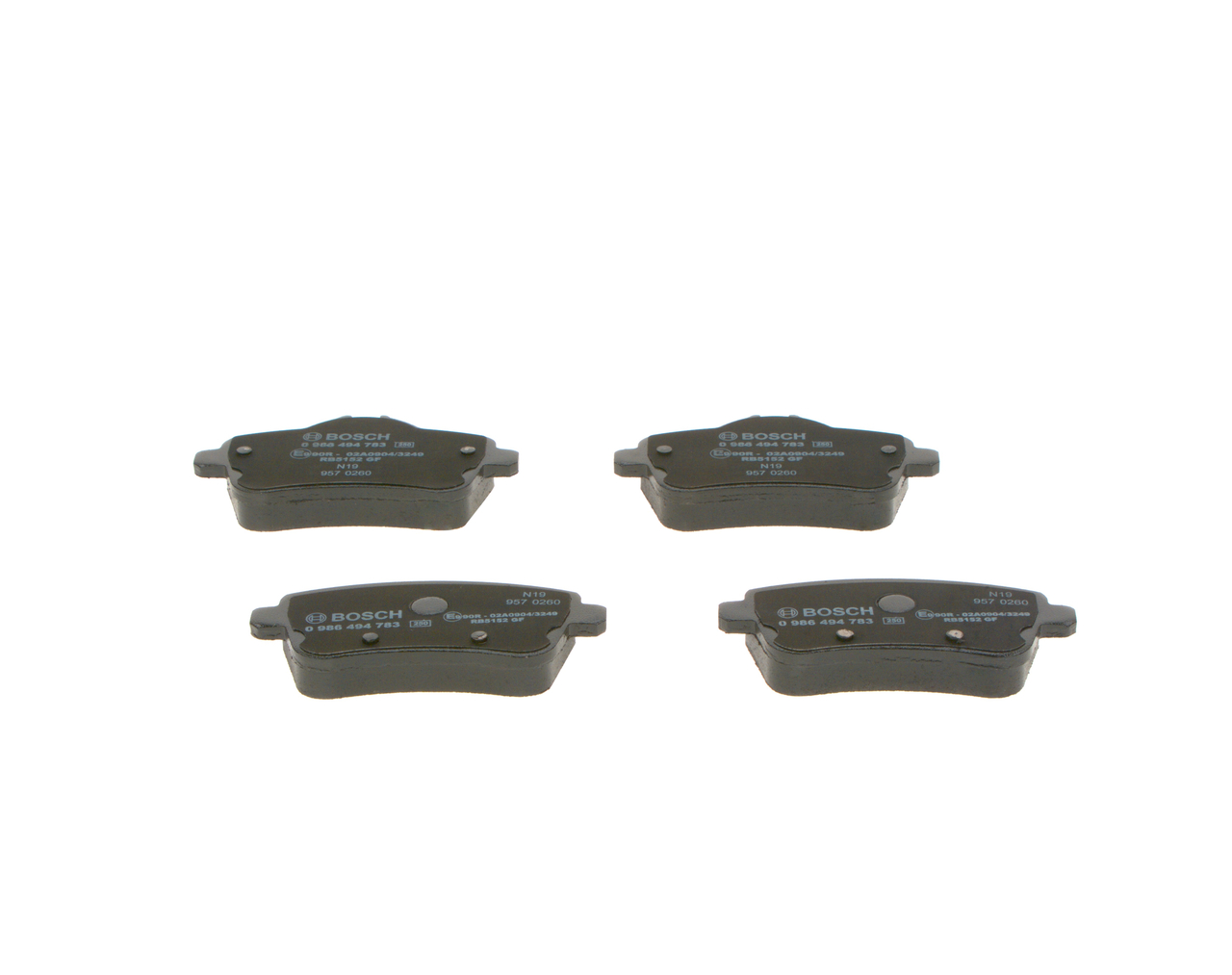 Brake Pad Set, disc brake - 0 986 494 783 BOSCH