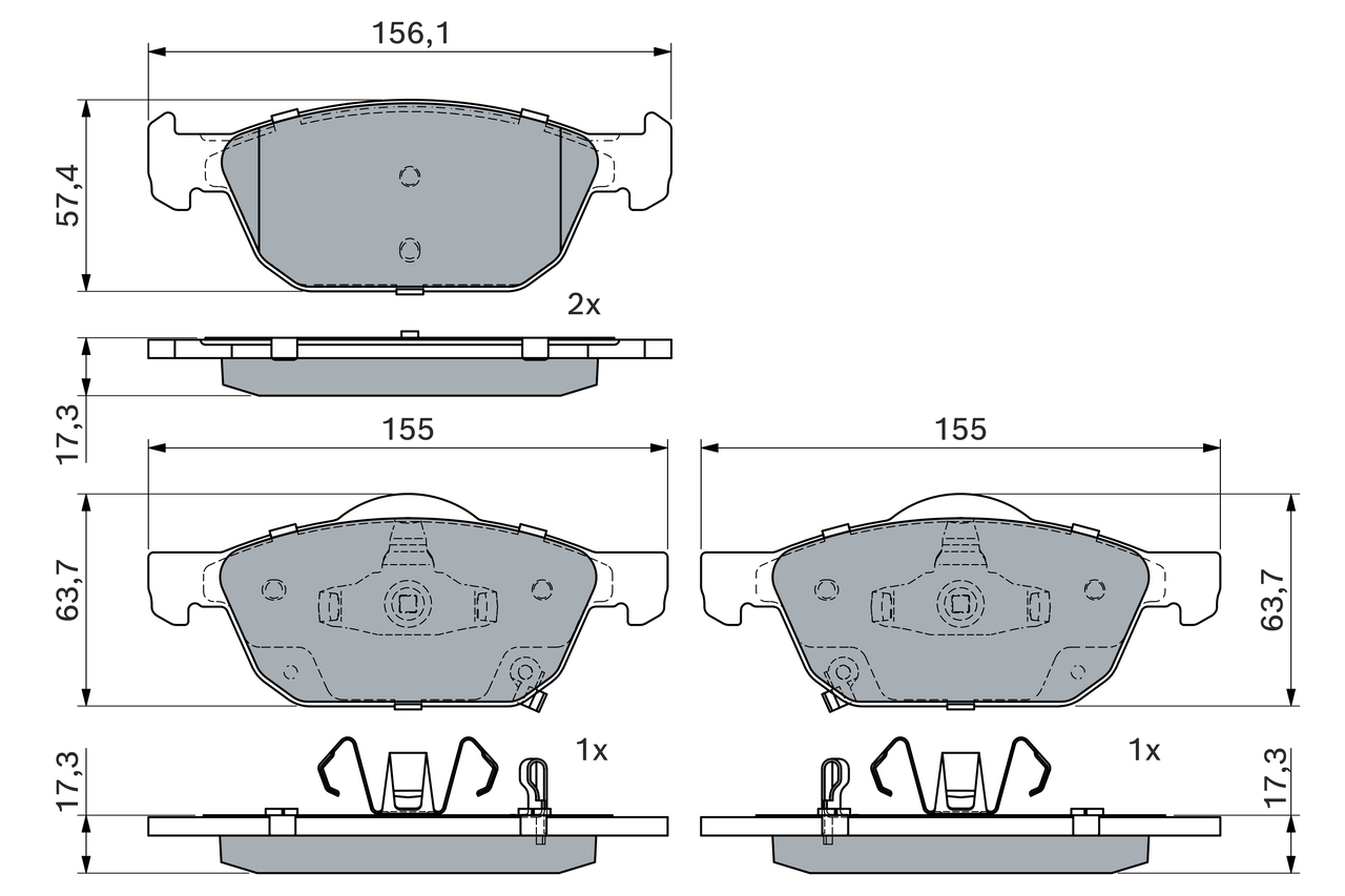 Brake Pad Set, disc brake - 0 986 494 785 BOSCH