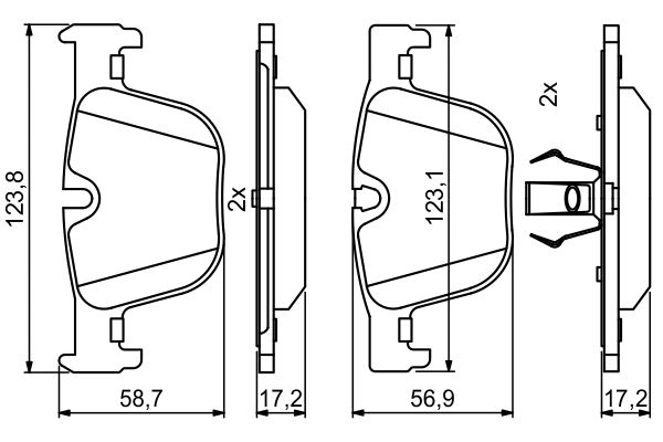 Brake Pad Set, disc brake - 0 986 494 786 BOSCH