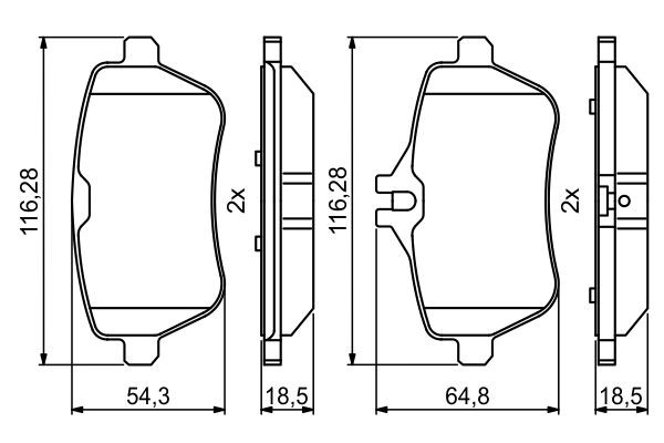 Brake Pad Set, disc brake - 0 986 494 790 BOSCH