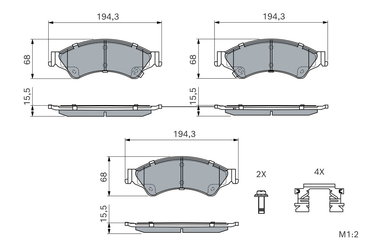 Brake Pad Set, disc brake - 0 986 494 791 BOSCH