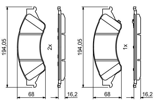 Brake Pad Set, disc brake - 0 986 494 791 BOSCH