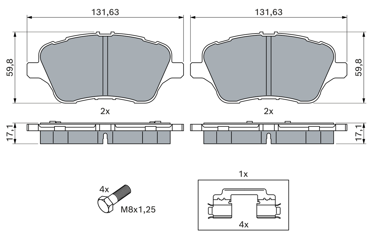 Brake Pad Set, disc brake - 0 986 494 792 BOSCH