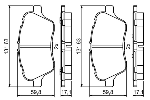 Brake Pad Set, disc brake - 0 986 494 792 BOSCH