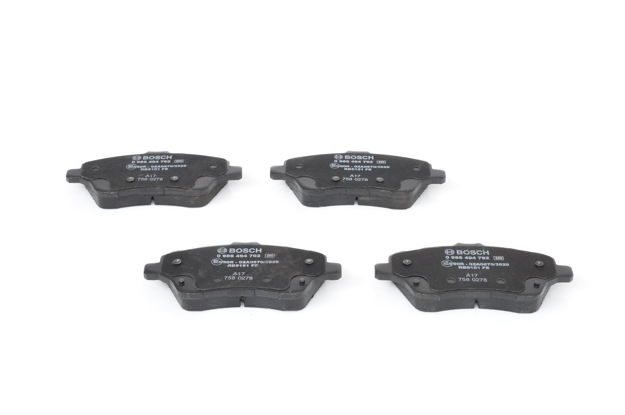 Brake Pad Set, disc brake - 0 986 494 792 BOSCH