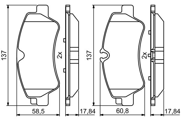 Brake Pad Set, disc brake - 0 986 494 796 BOSCH