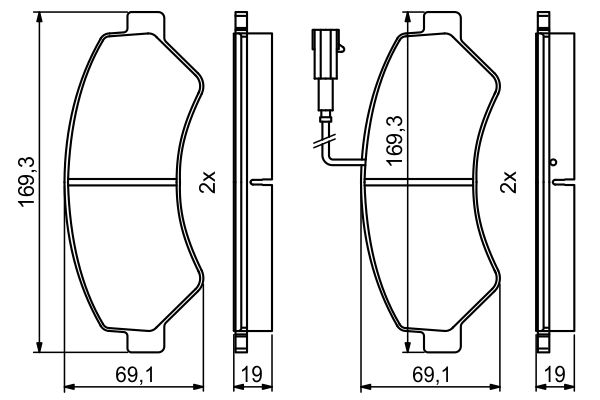 Brake Pad Set, disc brake - 0 986 494 799 BOSCH