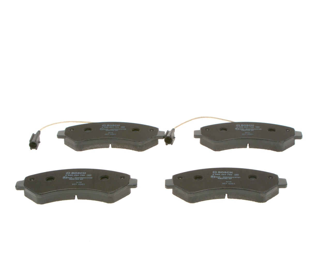 Brake Pad Set, disc brake - 0 986 494 799 BOSCH