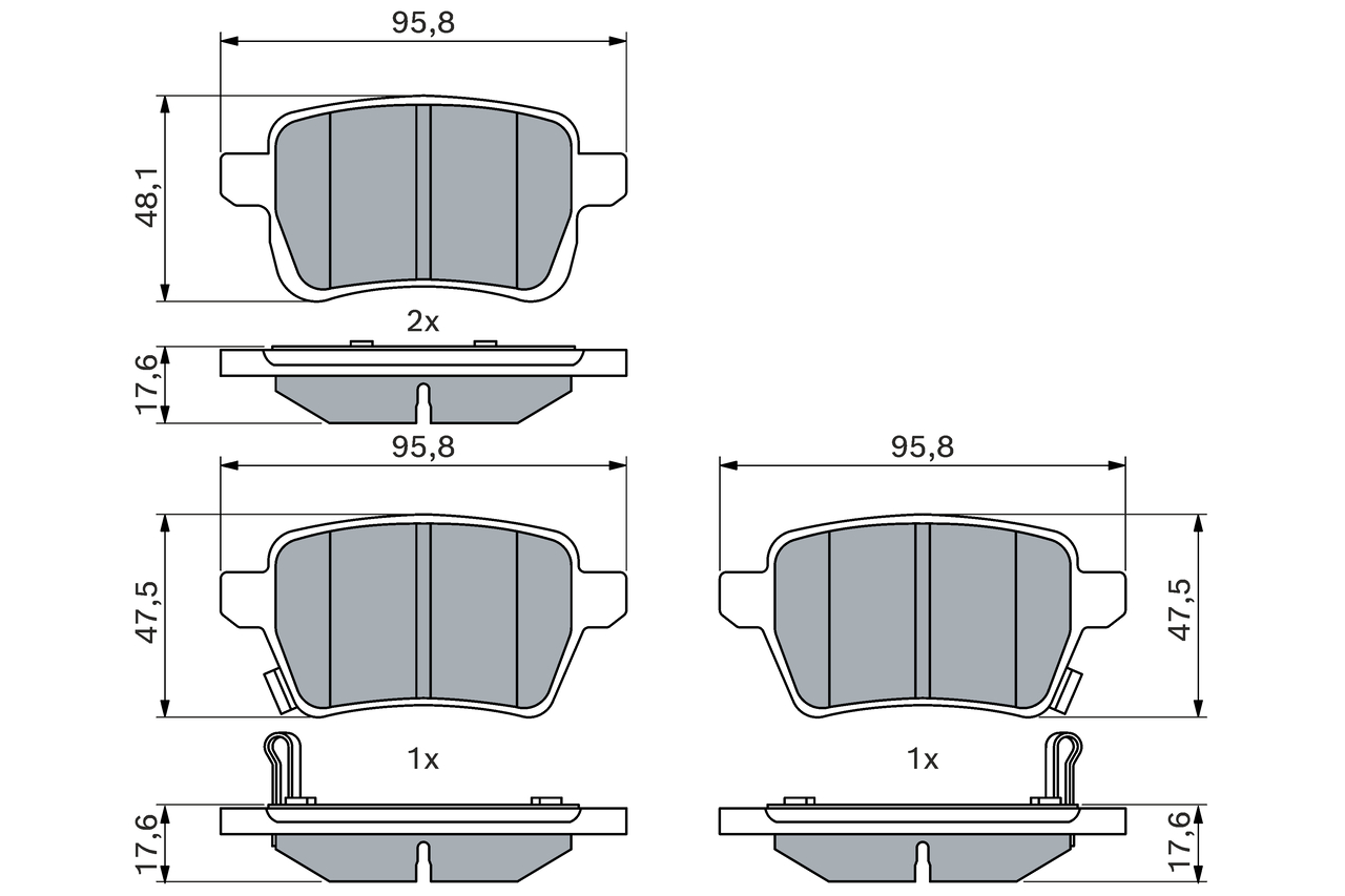 Brake Pad Set, disc brake - 0 986 494 802 BOSCH