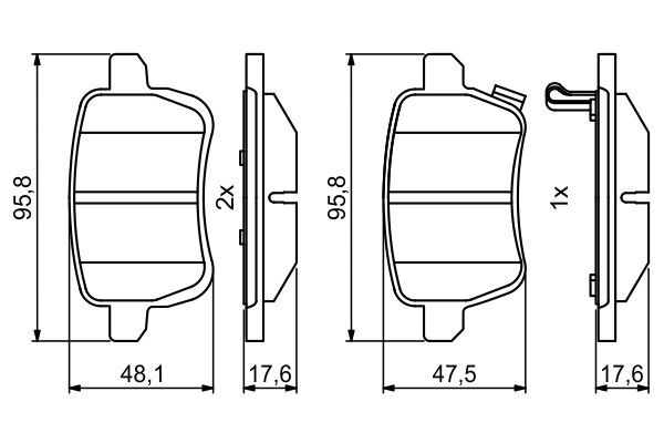 Brake Pad Set, disc brake - 0 986 494 802 BOSCH