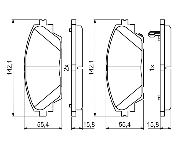 Brake Pad Set, disc brake - 0 986 494 804 BOSCH