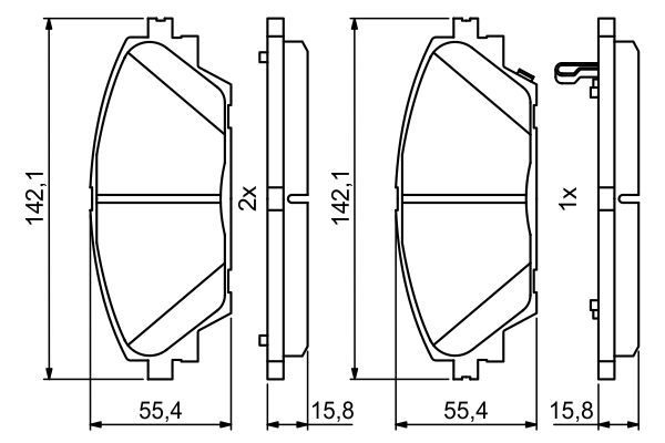 Brake Pad Set, disc brake - 0 986 494 804 BOSCH