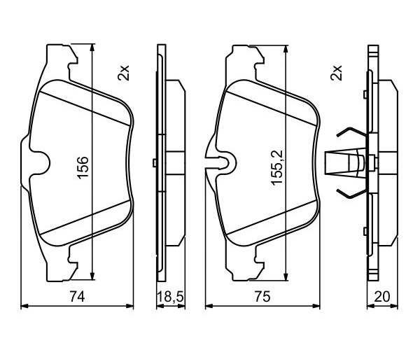 Brake Pad Set, disc brake - 0 986 494 808 BOSCH