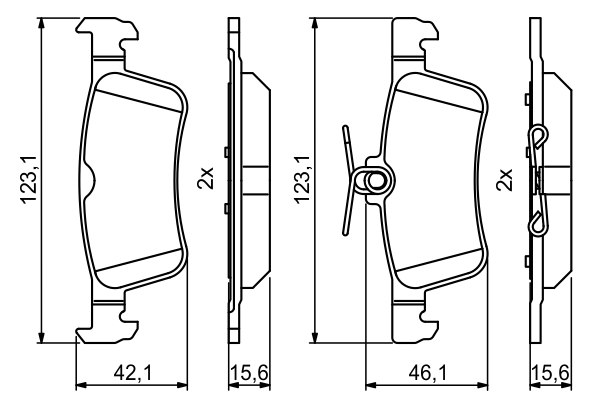Brake Pad Set, disc brake - 0 986 494 811 BOSCH