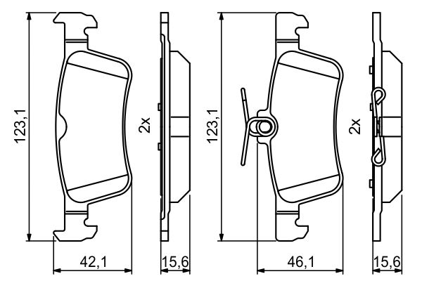 Brake Pad Set, disc brake - 0 986 494 811 BOSCH
