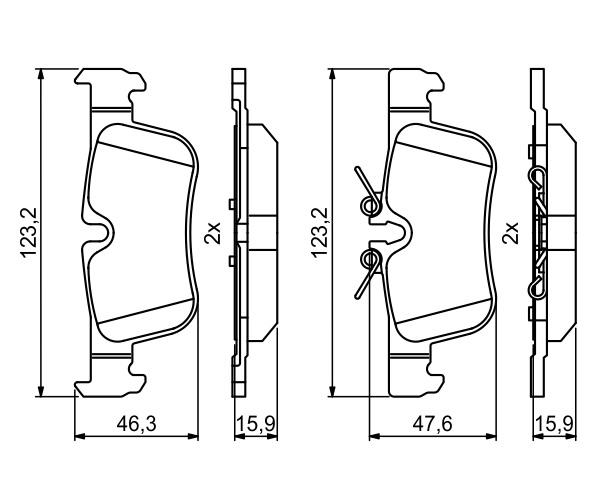 Brake Pad Set, disc brake - 0 986 494 812 BOSCH