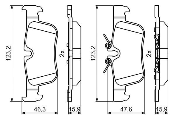Brake Pad Set, disc brake - 0 986 494 812 BOSCH