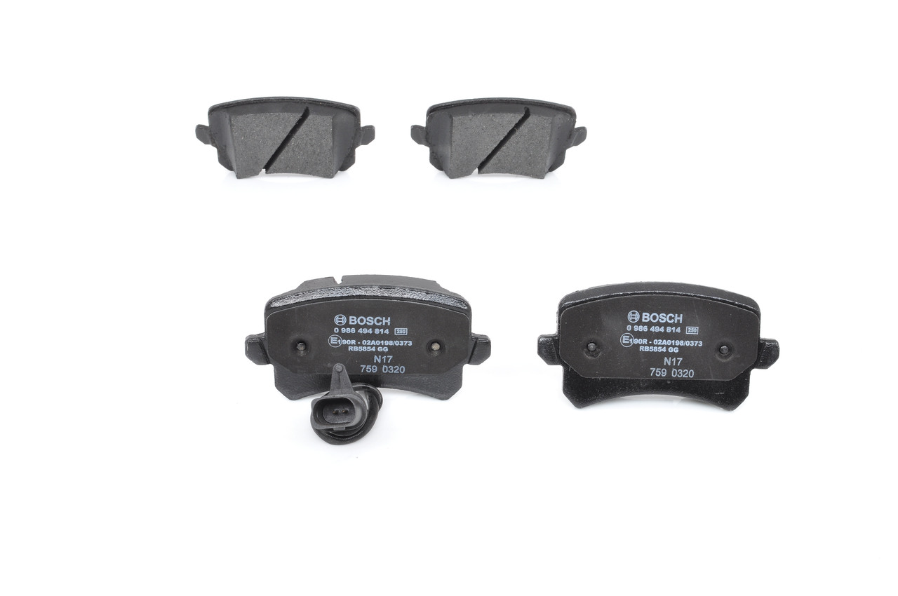 Комплект тормозных колодок, дисковый тормоз - 0 986 494 814 BOSCH