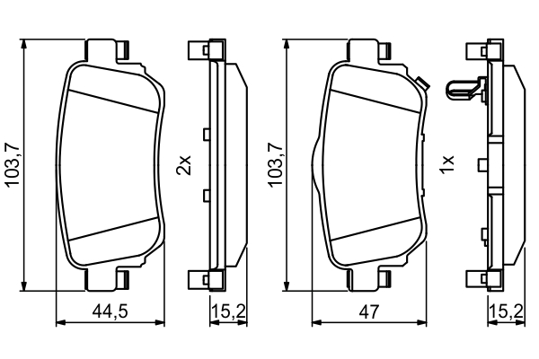 Brake Pad Set, disc brake - 0 986 494 816 BOSCH
