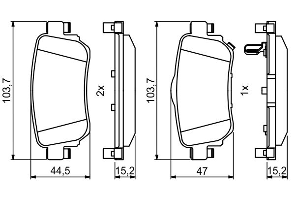 Brake Pad Set, disc brake - 0 986 494 816 BOSCH