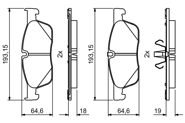 Brake Pad Set, disc brake - 0 986 494 818 BOSCH