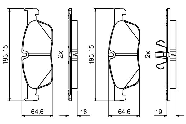 Brake Pad Set, disc brake - 0 986 494 818 BOSCH