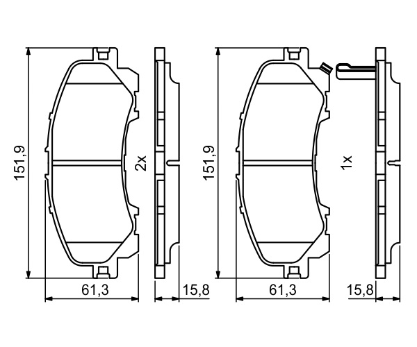 Brake Pad Set, disc brake - 0 986 494 821 BOSCH
