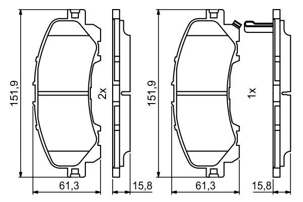 Brake Pad Set, disc brake - 0 986 494 821 BOSCH