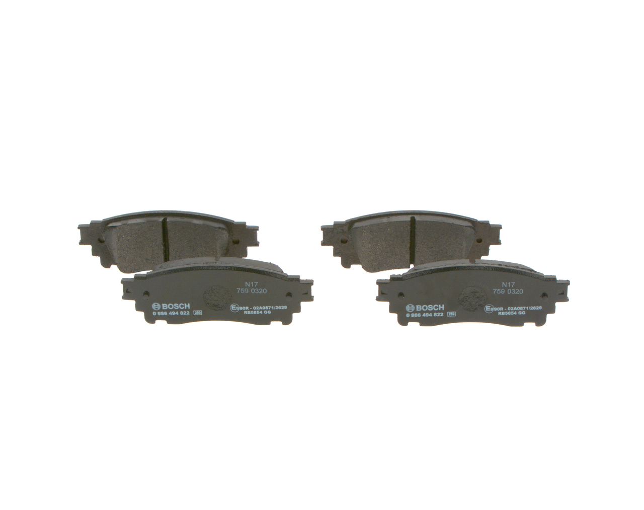 Kit pastiglie freno, Freno a disco - 0 986 494 822 BOSCH