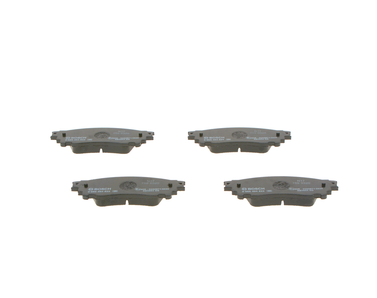 Kit pastiglie freno, Freno a disco - 0 986 494 822 BOSCH