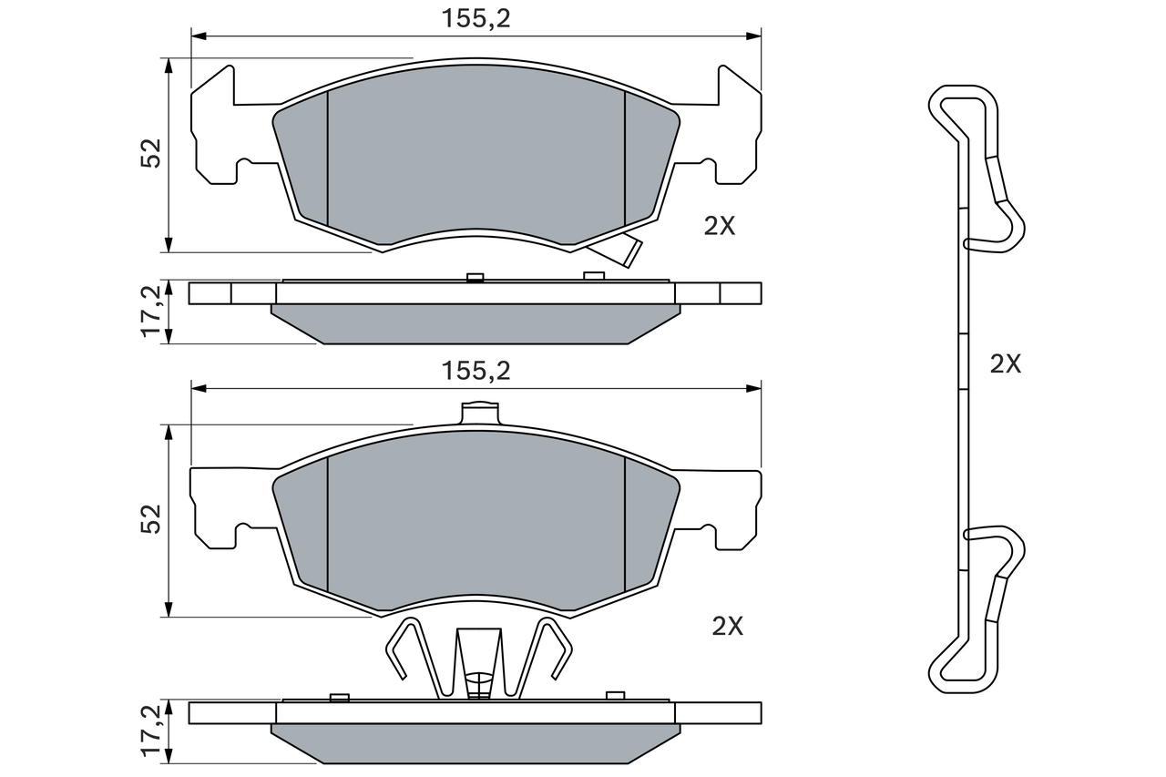 Brake Pad Set, disc brake - 0 986 494 824 BOSCH