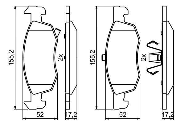 Brake Pad Set, disc brake - 0 986 494 824 BOSCH