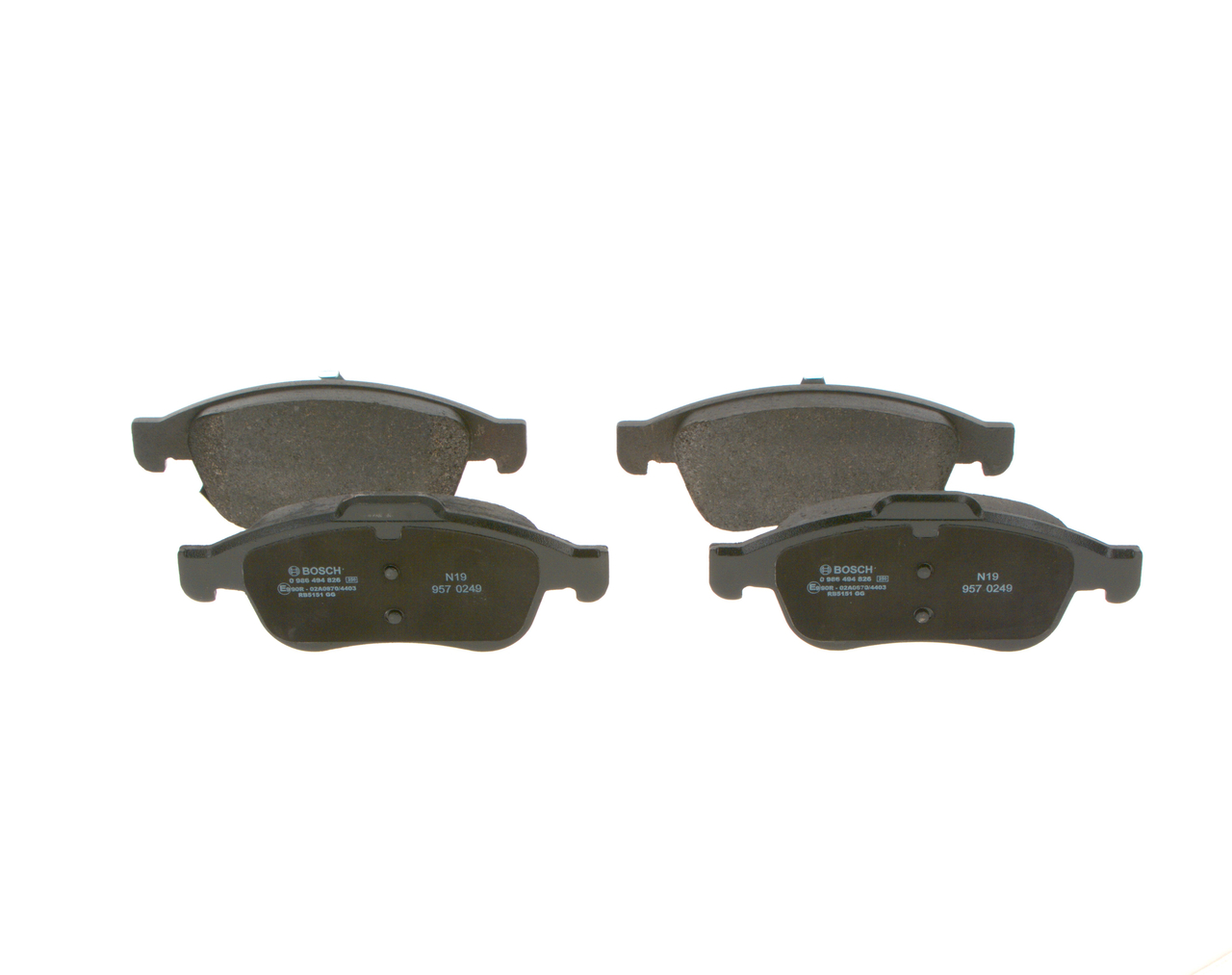 Комплект тормозных колодок, дисковый тормоз - 0 986 494 826 BOSCH