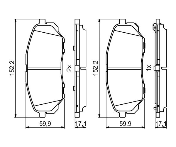 Brake Pad Set, disc brake - 0 986 494 827 BOSCH