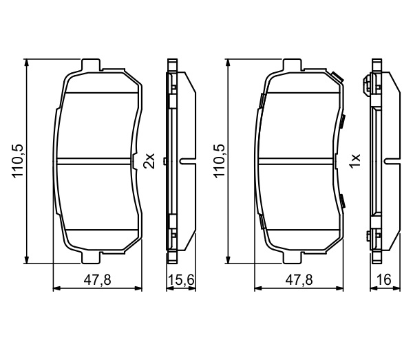 Brake Pad Set, disc brake - 0 986 494 828 BOSCH
