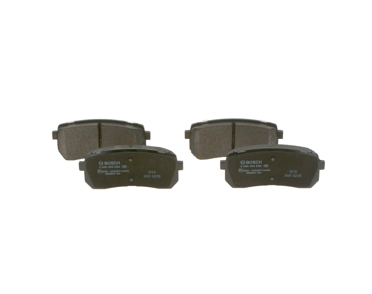 Комплект тормозных колодок, дисковый тормоз - 0 986 494 828 BOSCH