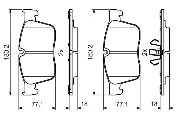 Brake Pad Set, disc brake - 0 986 494 829 BOSCH