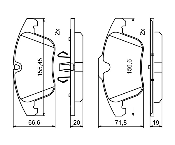 Brake Pad Set, disc brake - 0 986 494 830 BOSCH